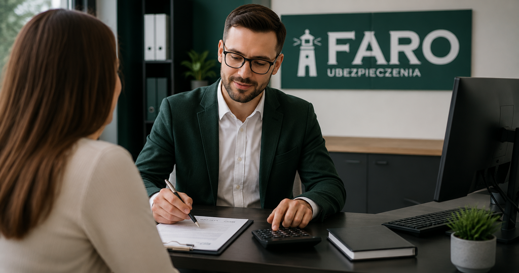 Agent Faro Ubezpieczenia kalkuluje koszt szkody i ochronę bonus-malus dla klienta