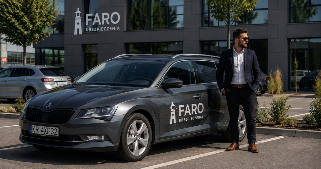 Flota samochodów firmowych na parkingu – kiedy ubezpieczenie flotowe się opłaca