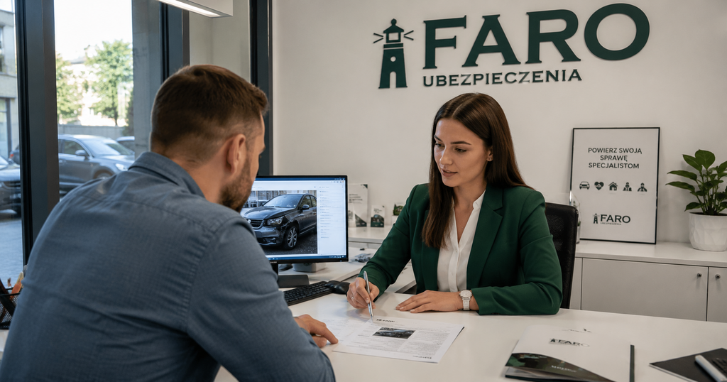 Doradca Faro Ubezpieczenia pomaga klientowi przy likwidacji szkody z AC