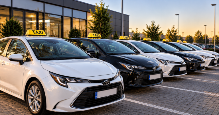 Flota samochodów firmowych na parkingu – ubezpieczenie flotowe OC AC negocjacje