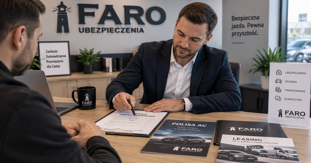 Agent Faro Ubezpieczenia doradza przy wyborze polisy dla samochodu leasingowanego